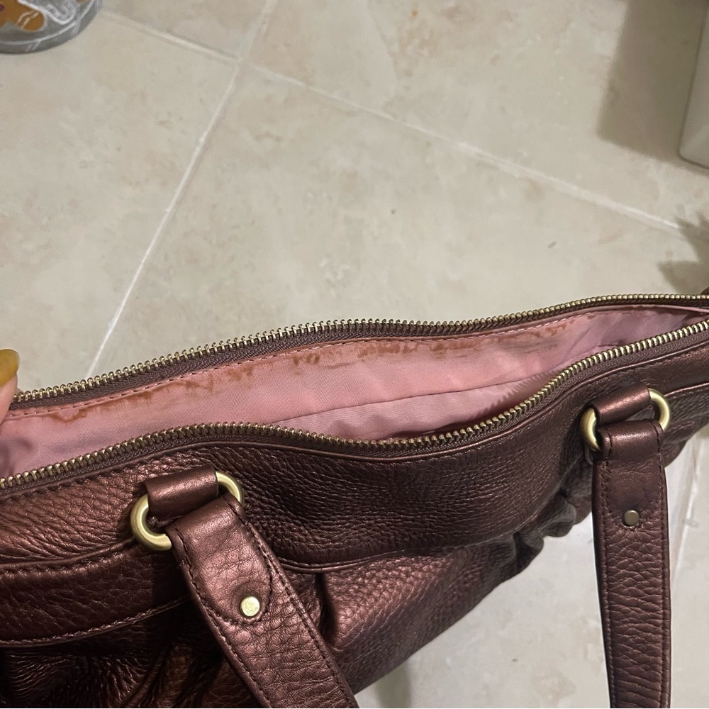 COLE HAAN- bronzed metallic leather purse -EUC - Picture 5 of 10